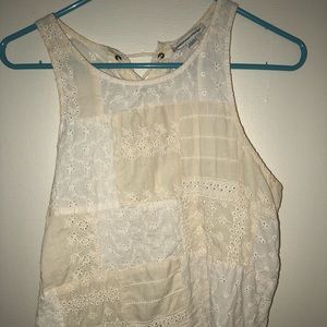 Floral Patched Tan Tank Top